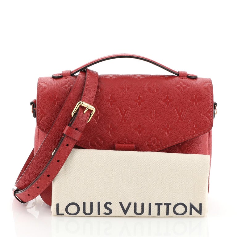 Louis Vuitton M44071 Monogram Empreinte Leather Navy Blue/ Red Pochette  Metis Messenger Bag