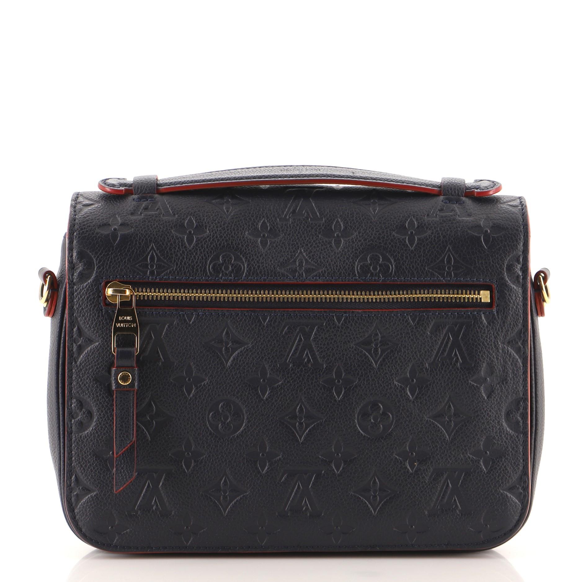Louis Vuitton Pochette Metis Monogrammiertes Empreinte-Leder (Schwarz)