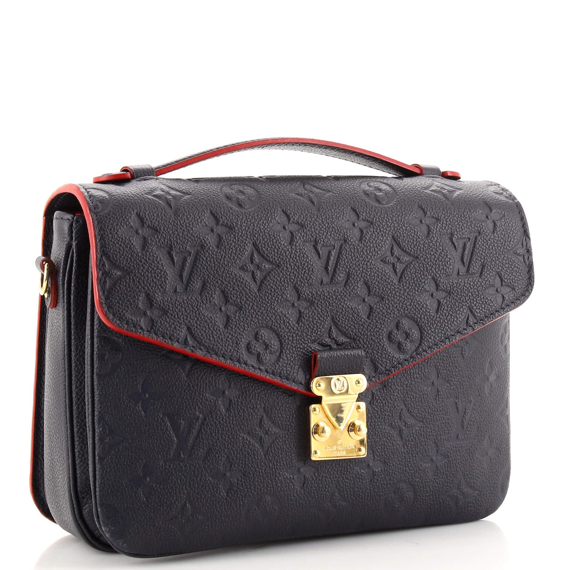 Black Louis Vuitton Pochette Metis Monogram Empreinte Leather