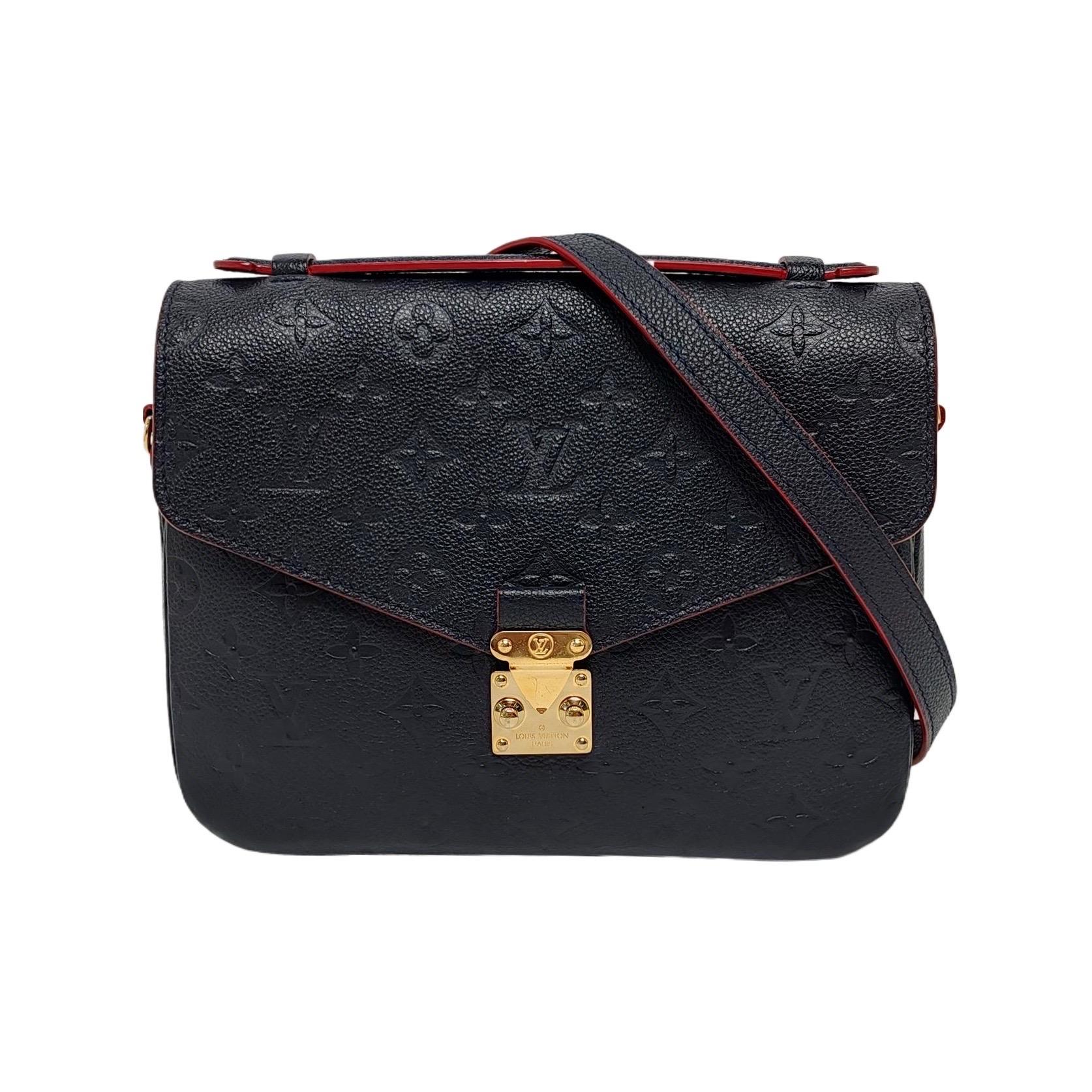Louis Vuitton Pochette Métis Monogram Empreinte Leather Navy For Sale