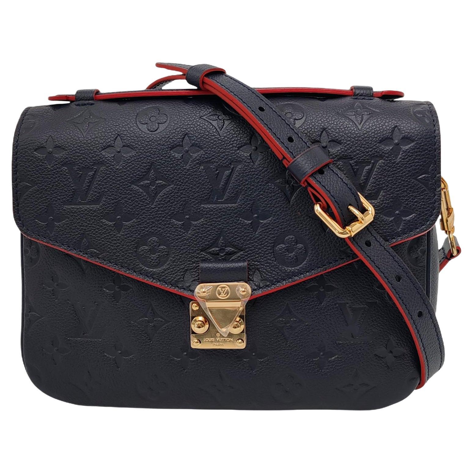 Louis Vuitton Pochette Métis Monogram Empreinte Leather Navy For Sale