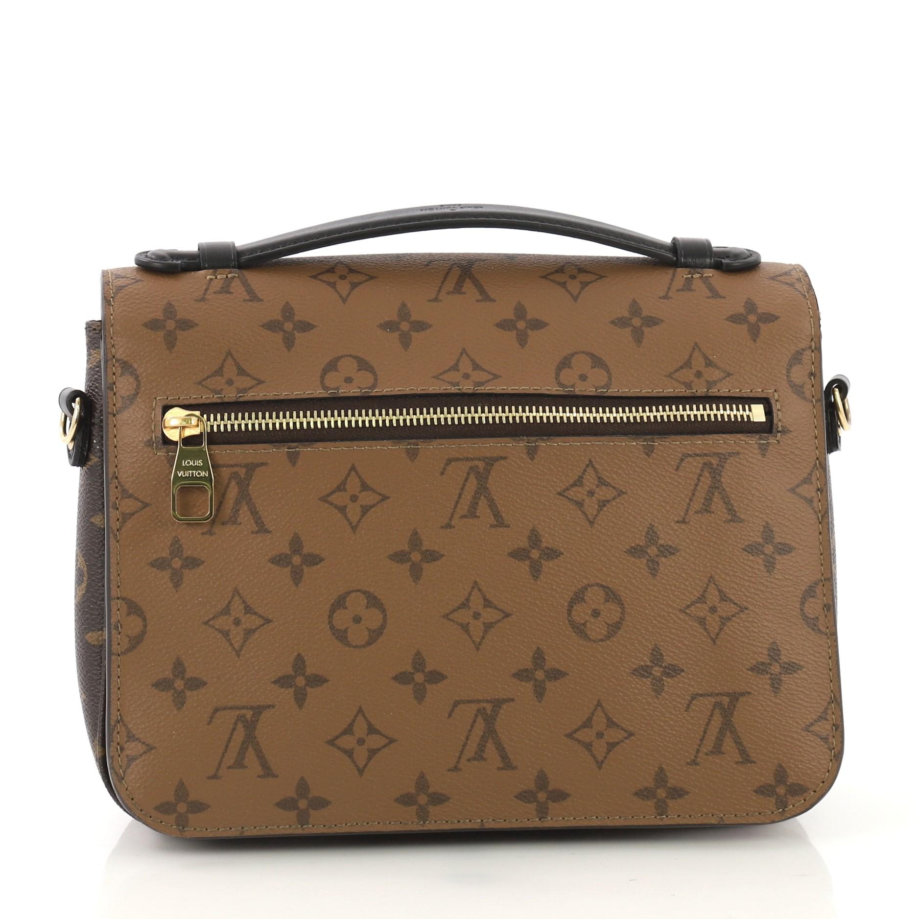 Brown Louis Vuitton Pochette Metis Reverse Monogram Canvas