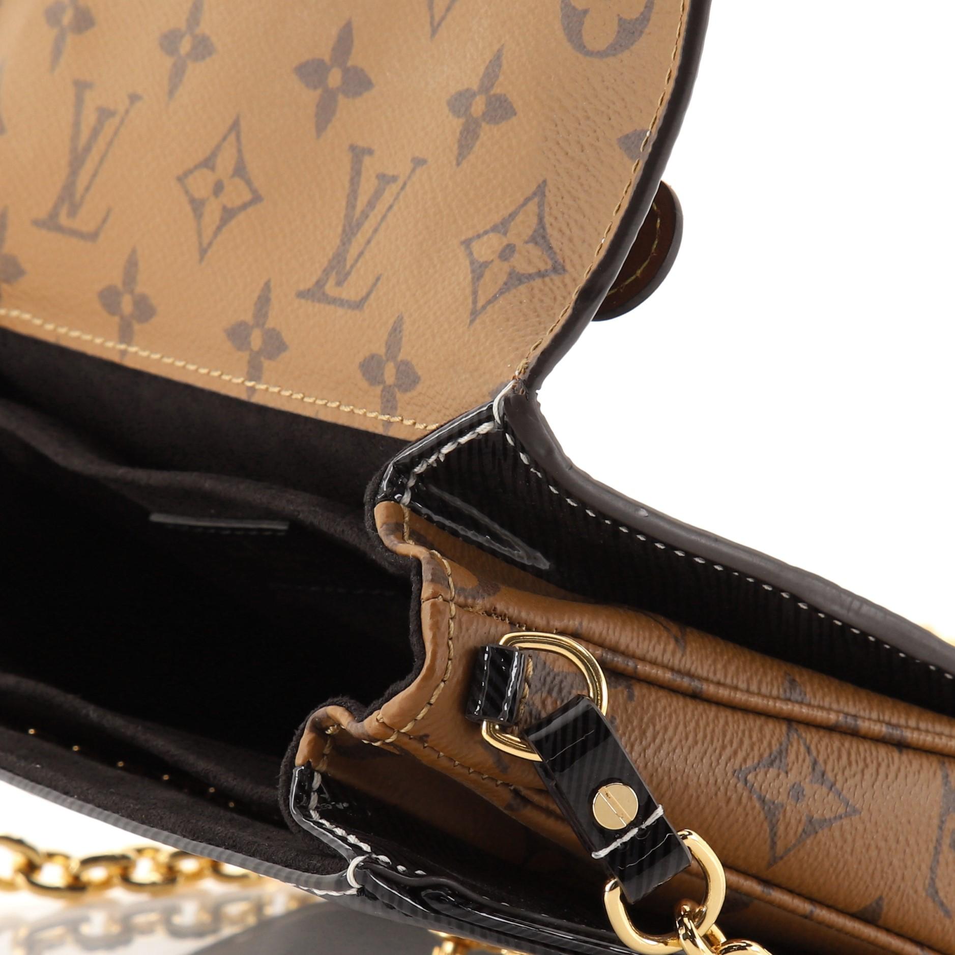 Louis Vuitton Pochette Metis Shiny Epi Leather with Reverse Monogram Canvas Mini In Good Condition In NY, NY