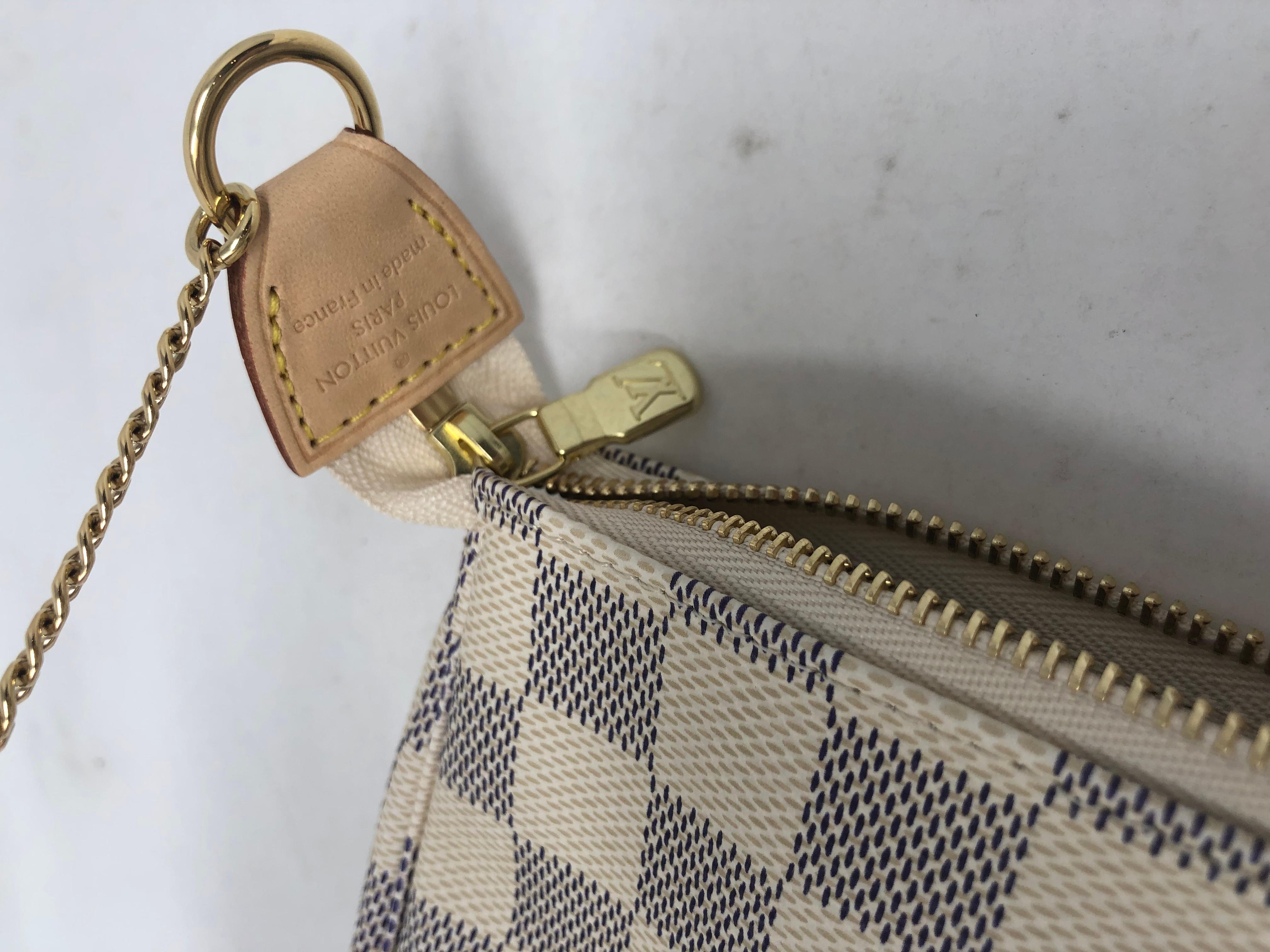 Louis Vuitton Pochette Mini Damier Azure Clutch 5