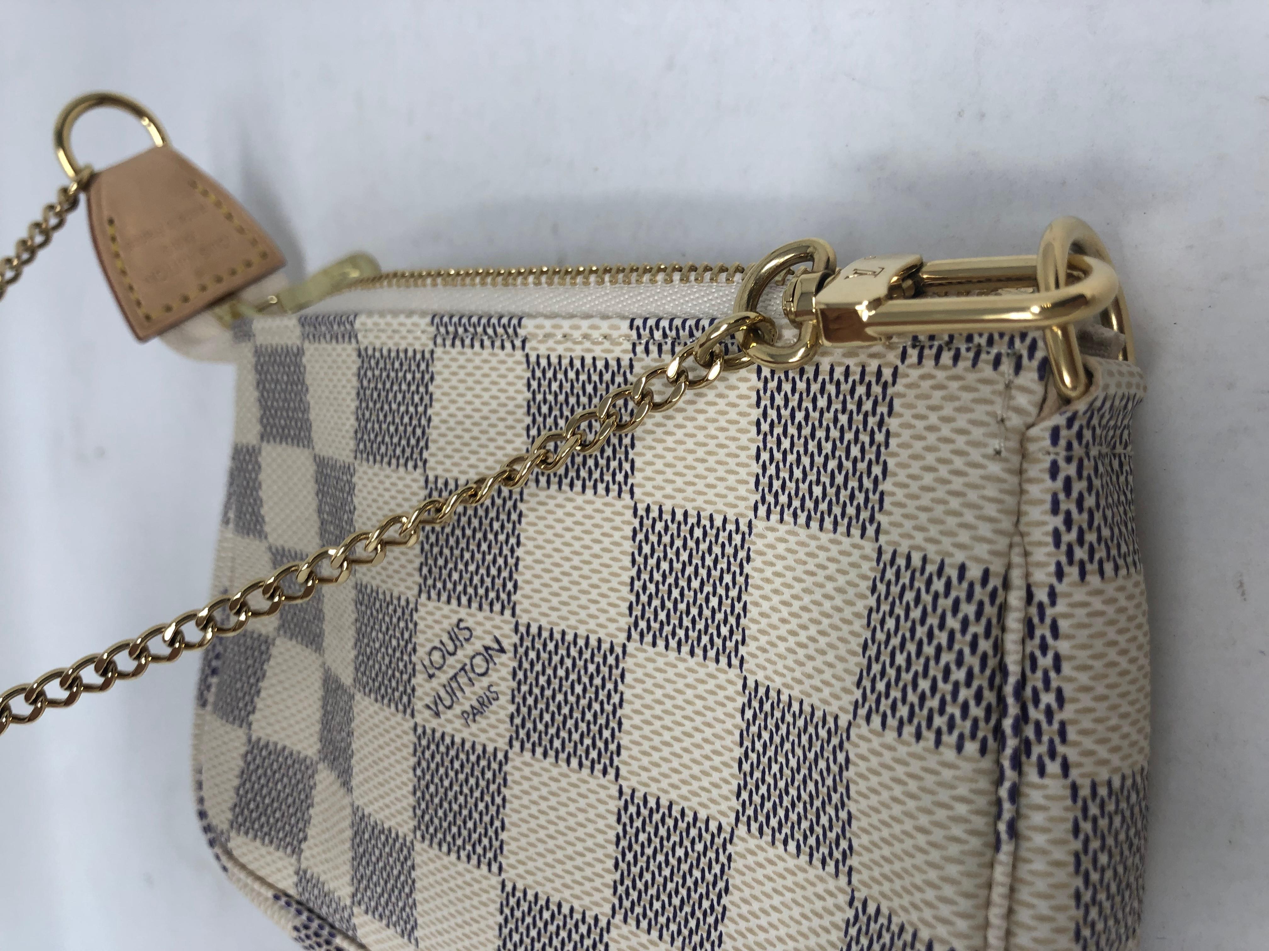 Louis Vuitton Pochette Mini Damier Azure Clutch 6