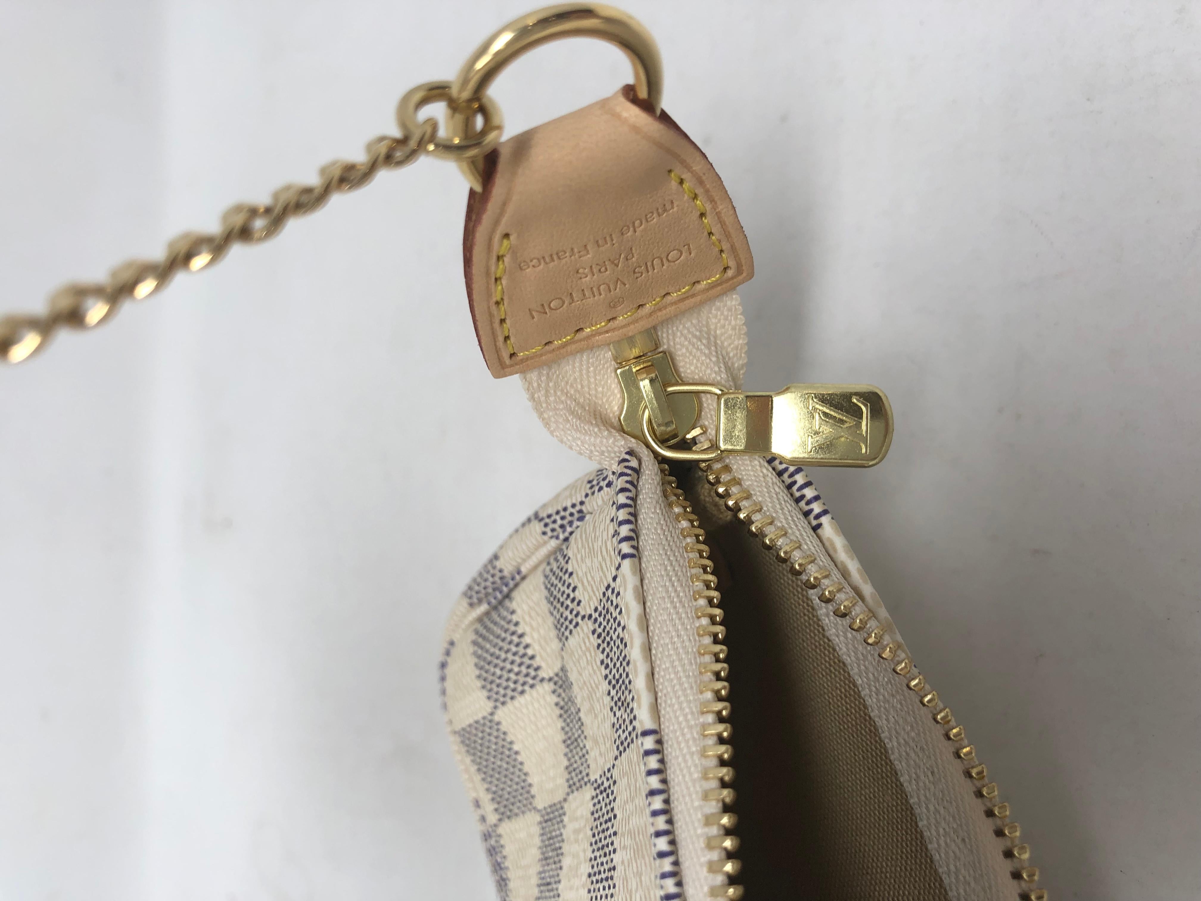 Louis Vuitton Pochette Mini Damier Azure Clutch 7