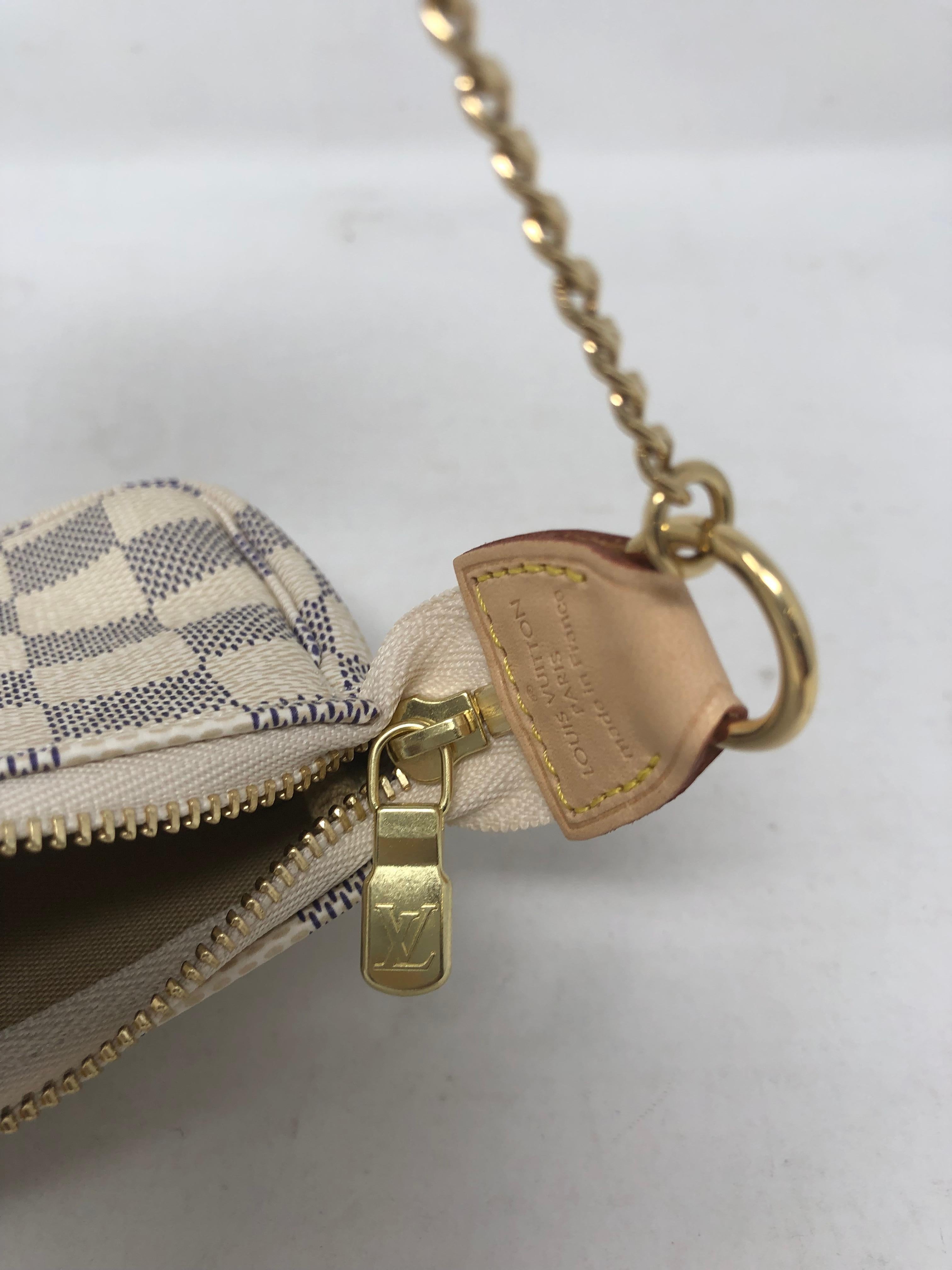 Louis Vuitton Pochette Mini Damier Azure Clutch 8