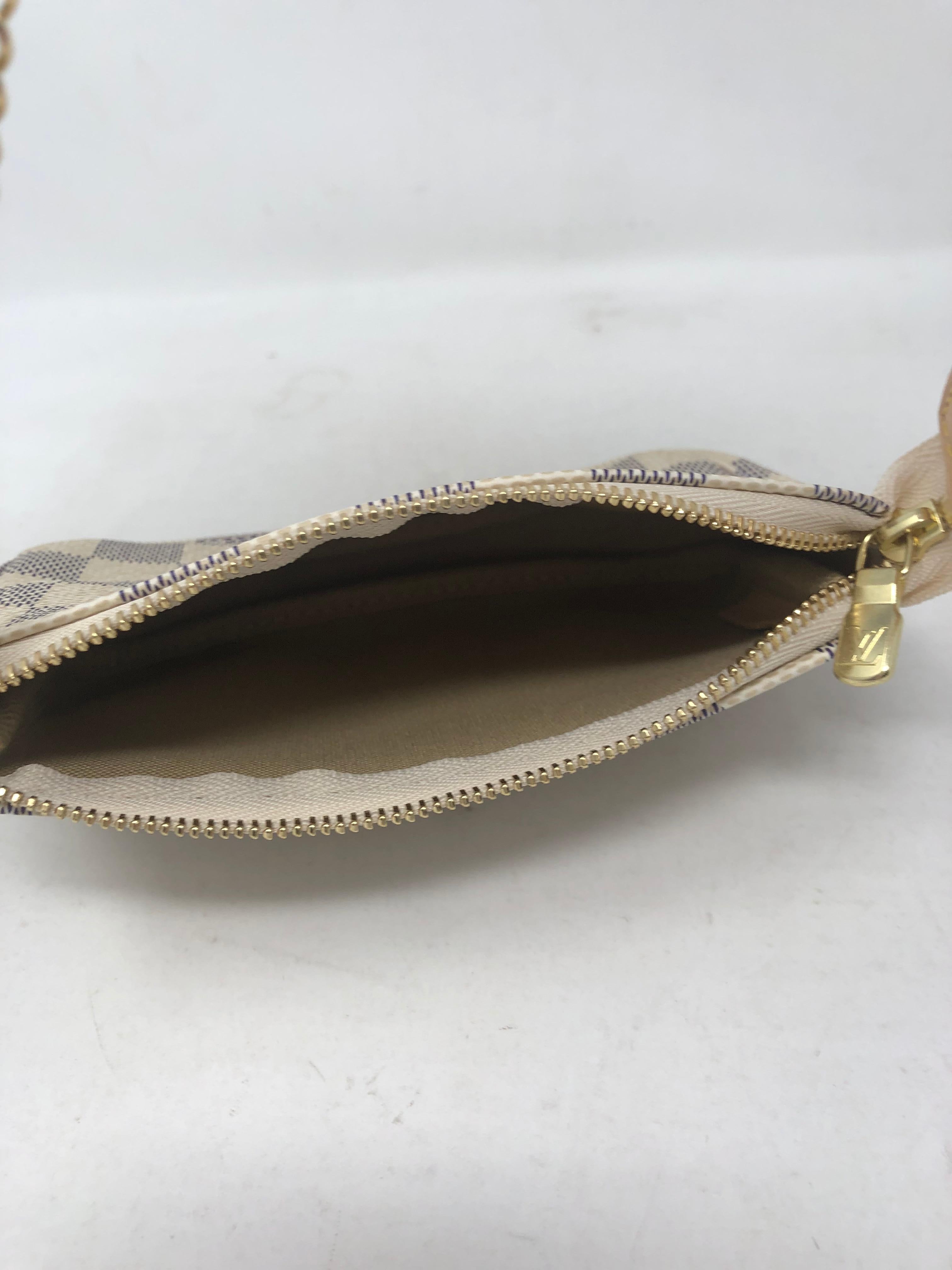 Louis Vuitton Pochette Mini Damier Azure Clutch 2