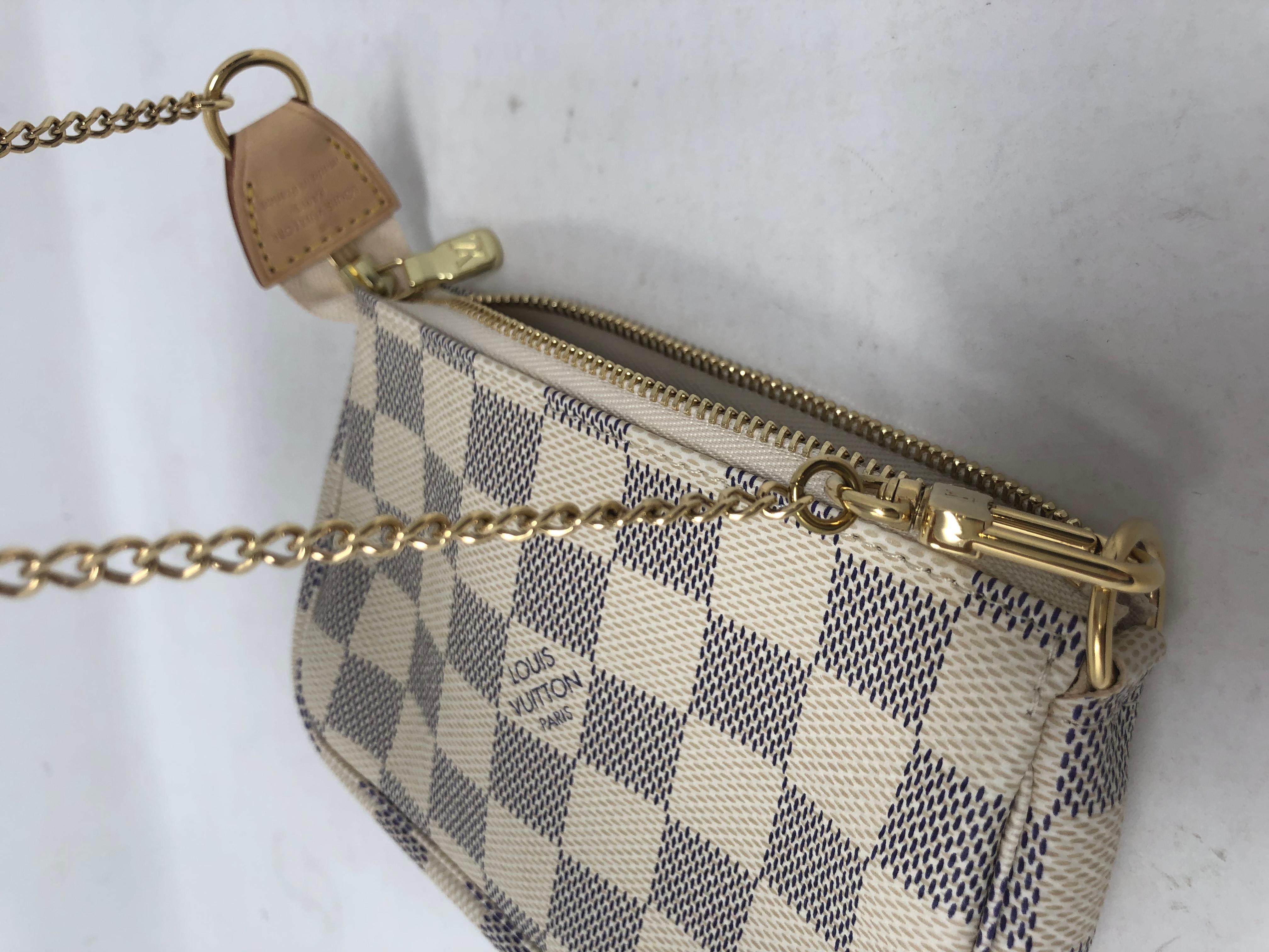 Louis Vuitton Pochette Mini Damier Azure Clutch 4