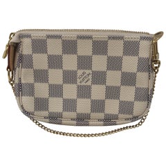 Louis Vuitton Pochette Mini Damier Azure Clutch