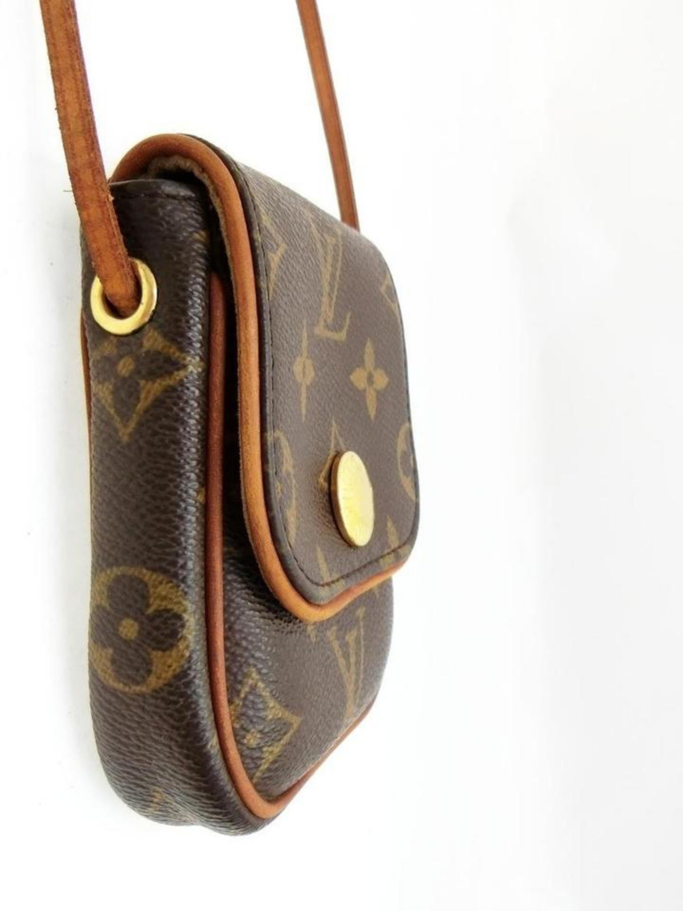 Louis Vuitton Pochette Monogram Cancun 231676 Brown Coated Canvas Cross Body Bag 6