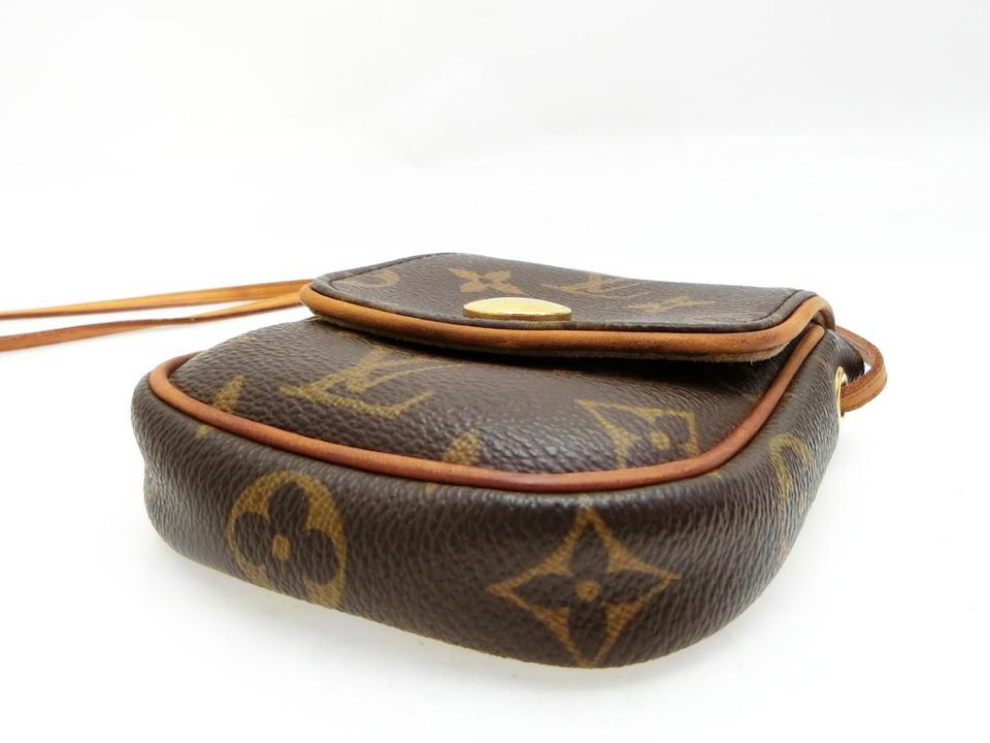 Louis Vuitton Pochette Monogram Cancun 231676 Brown Coated Canvas Cross Body Bag 3