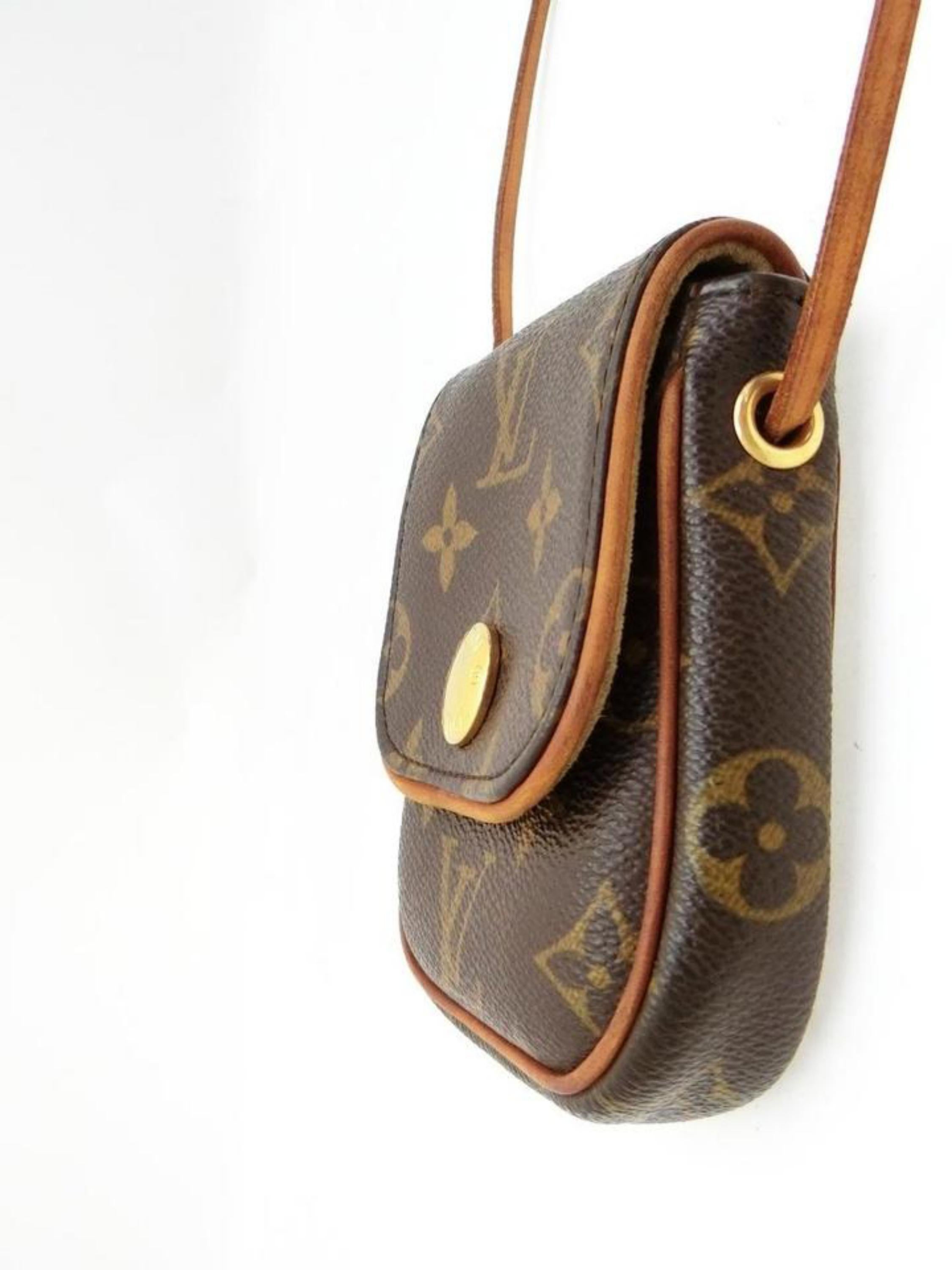 Louis Vuitton Pochette Monogram Cancun 231676 Brown Coated Canvas Cross Body Bag 5