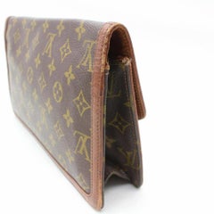 Louis Vuitton Pochette Monogram Dame Gm 869726 Brown Coated Canvas Clutch