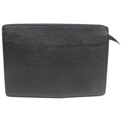 Louis Vuitton Pochette Noir Homme 869544 Black Leather Clutch