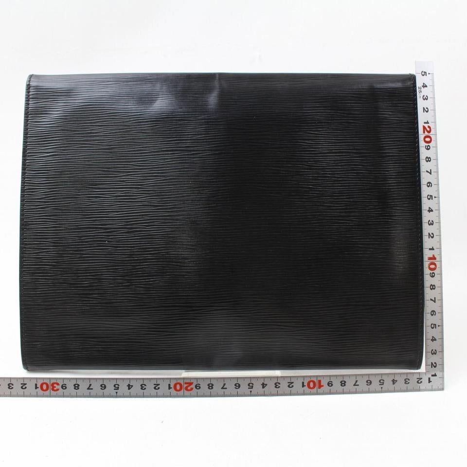 Louis Vuitton Pochette Noir Lena Ring Fold 869006 Black Leather Clutch 1