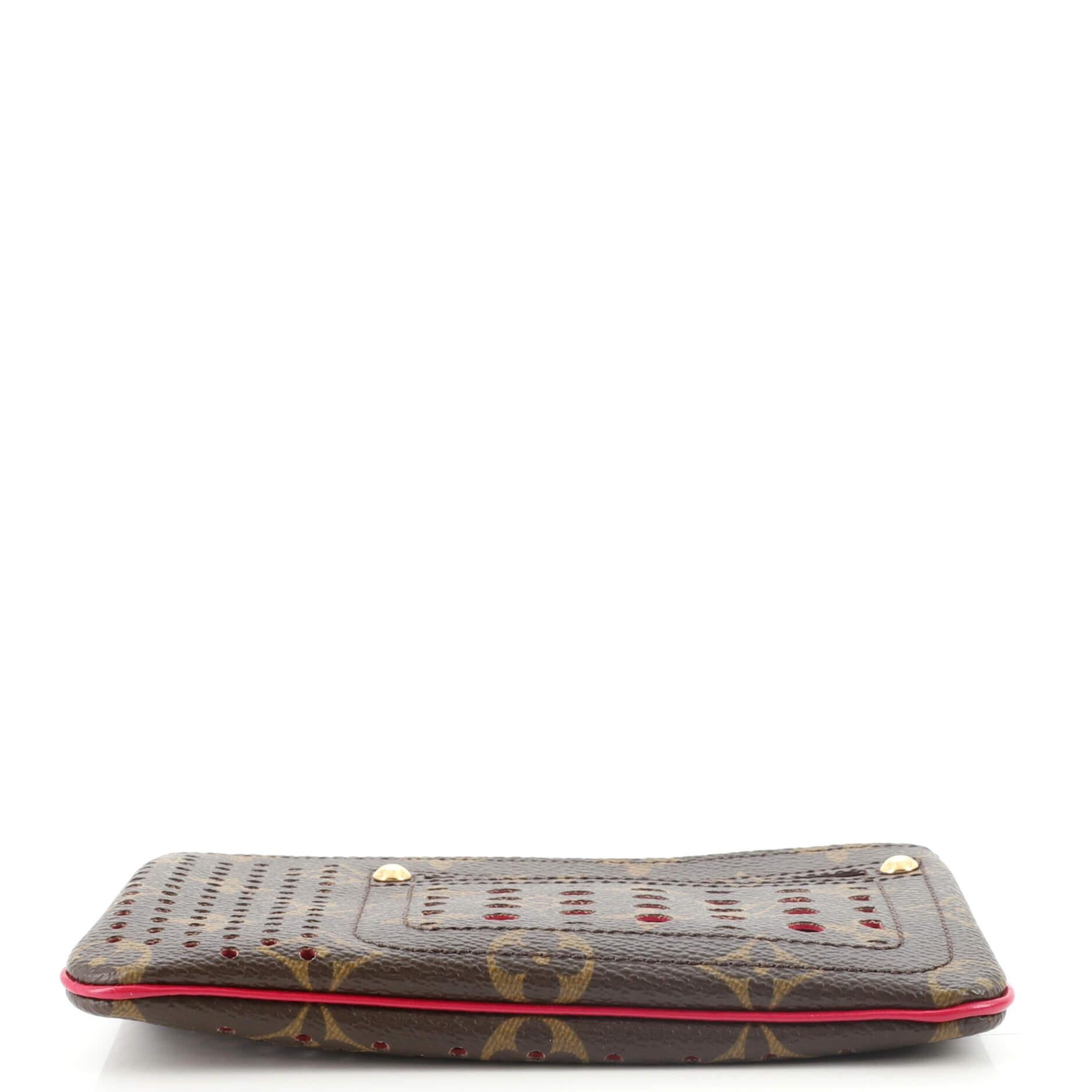 Louis Vuitton Pochette Plate Perforated Monogram Canvas PM In Good Condition In NY, NY