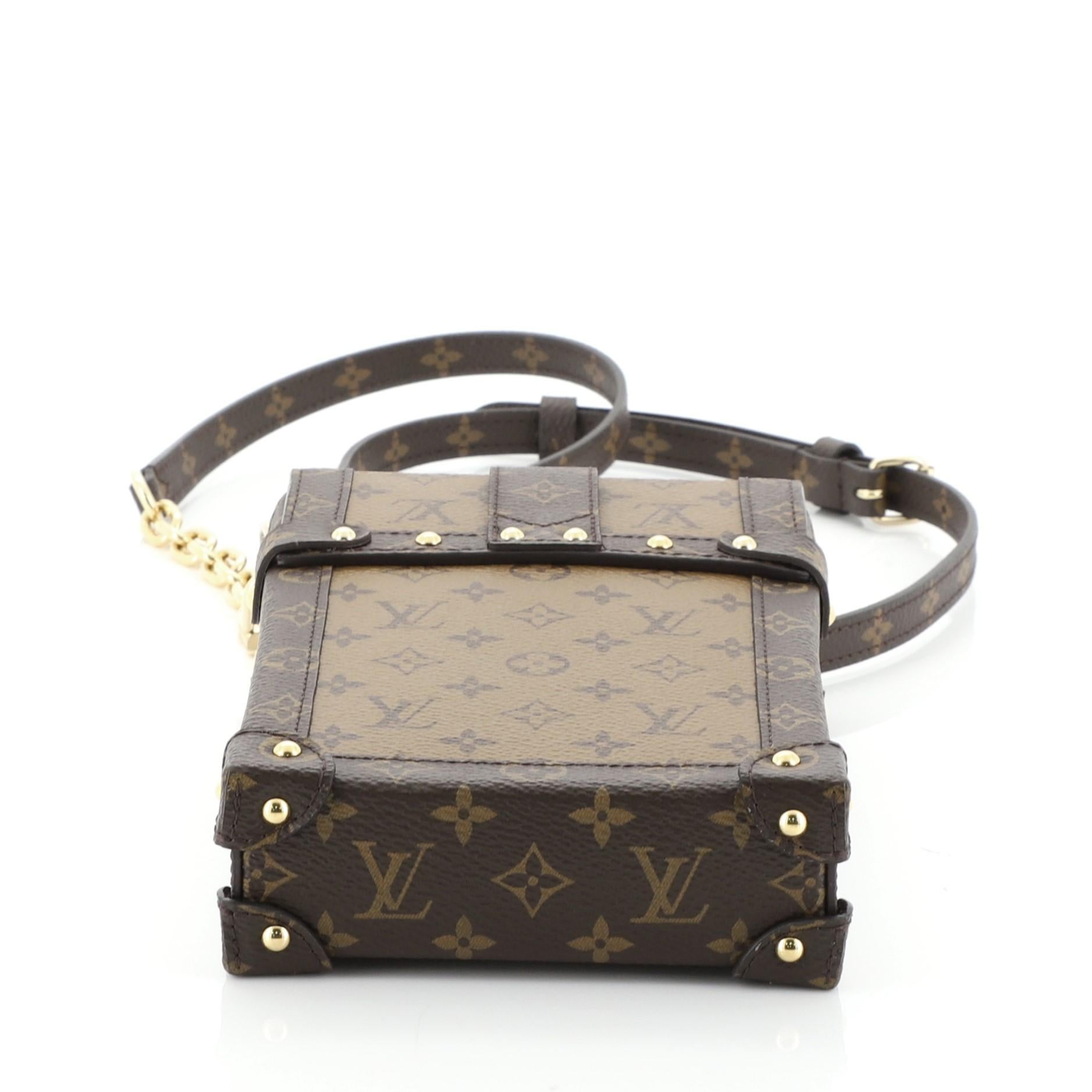 Louis Vuitton Pochette Trunk Verticale Reverse Monogram Canvas In Good Condition In NY, NY