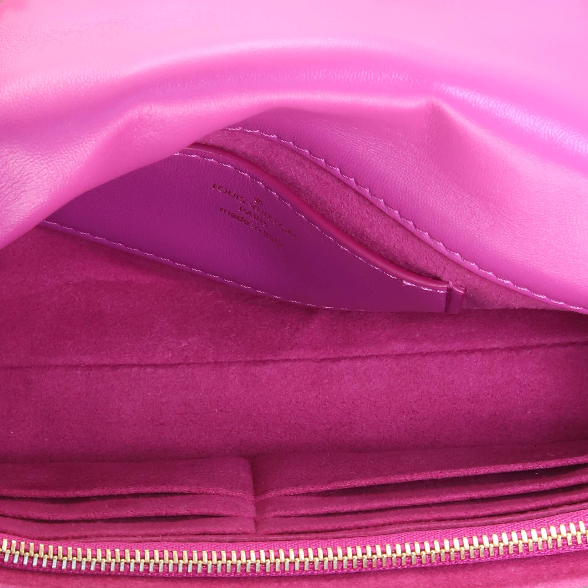 Beige Louis Vuitton Pochette Twist Handbag Multicolor Patchwork Lambskin East West