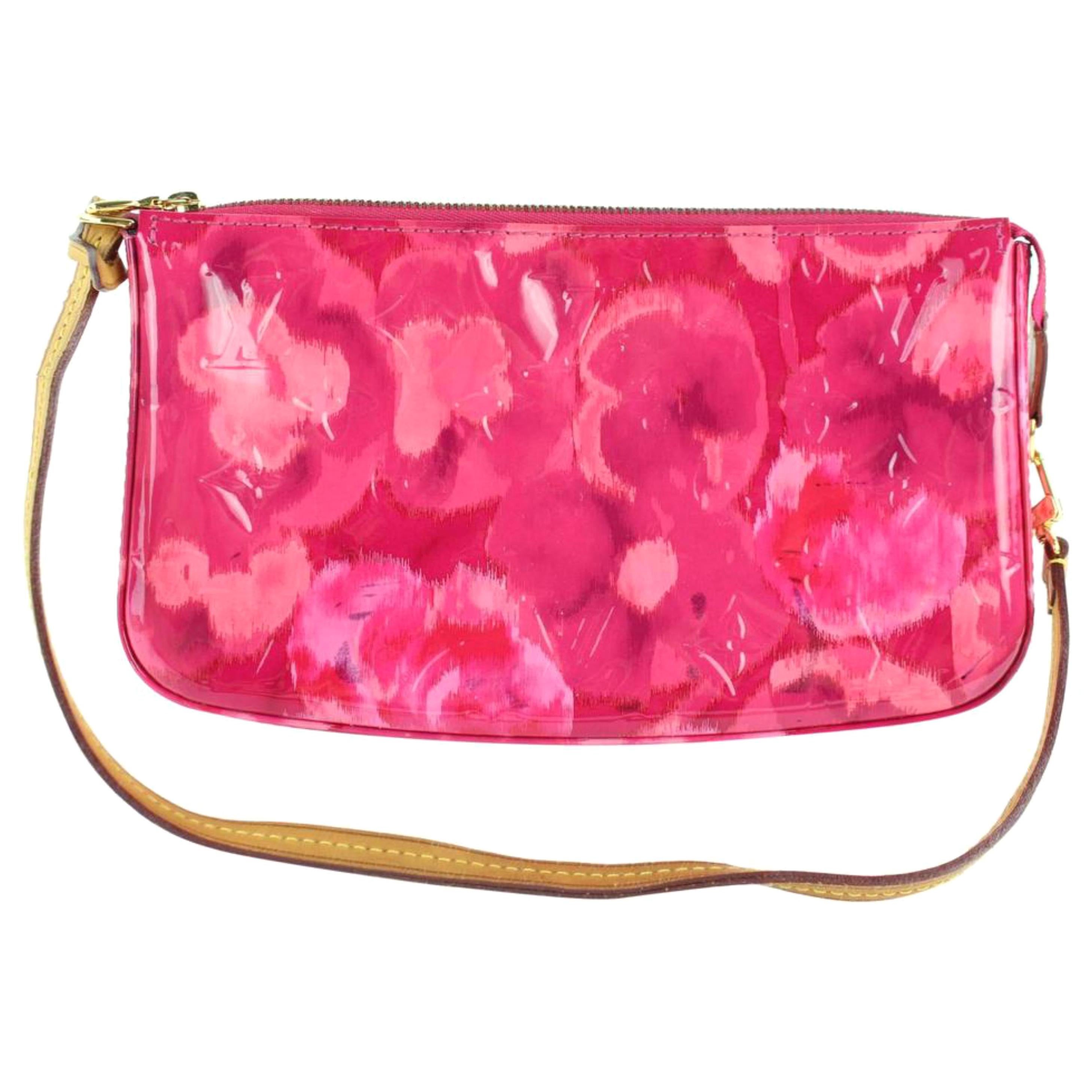 Louis Vuitton Pochette Vernis Ikat Nm Rose Velours 23lz1130 Pink Clutch For Sale