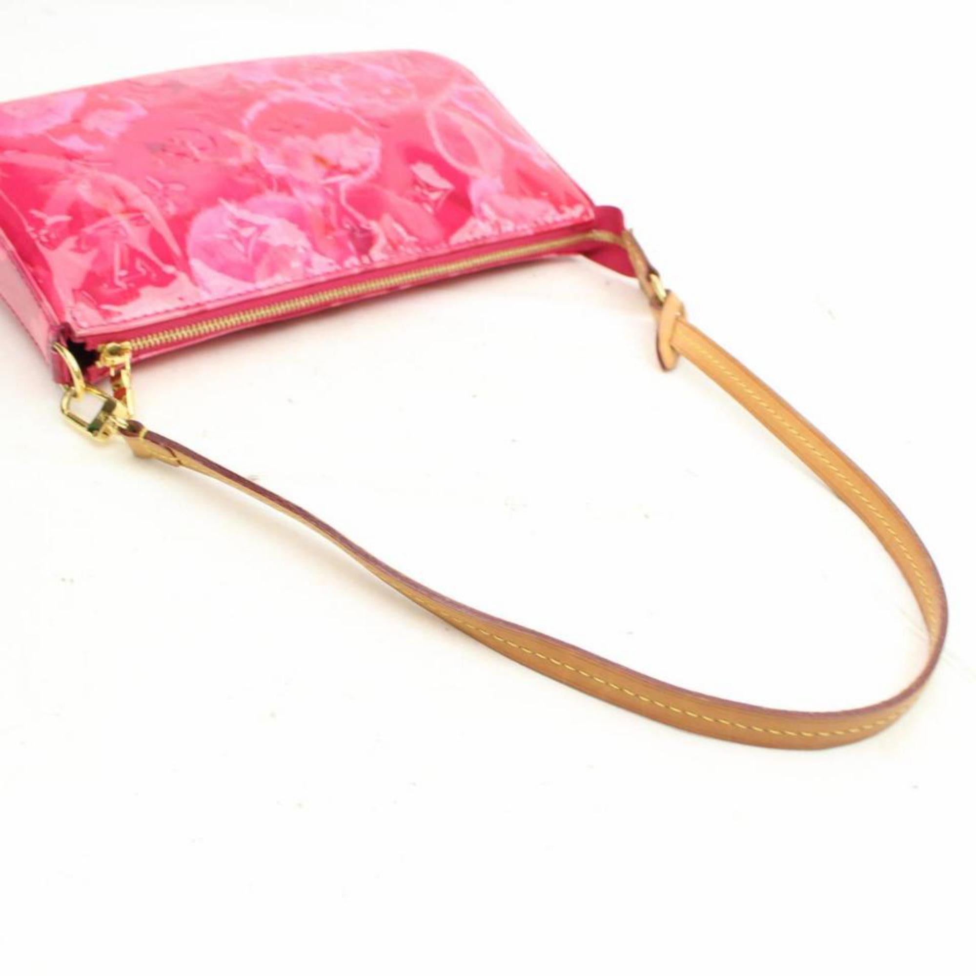 Women's Louis Vuitton Pochette Vernis Ikat Nm Rose Velours 868290 Shoulder Bag For Sale
