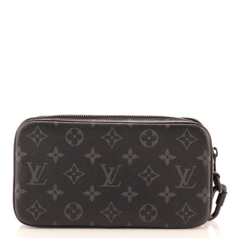 Black Louis Vuitton Pochette Volga Monogram Eclipse Canvas