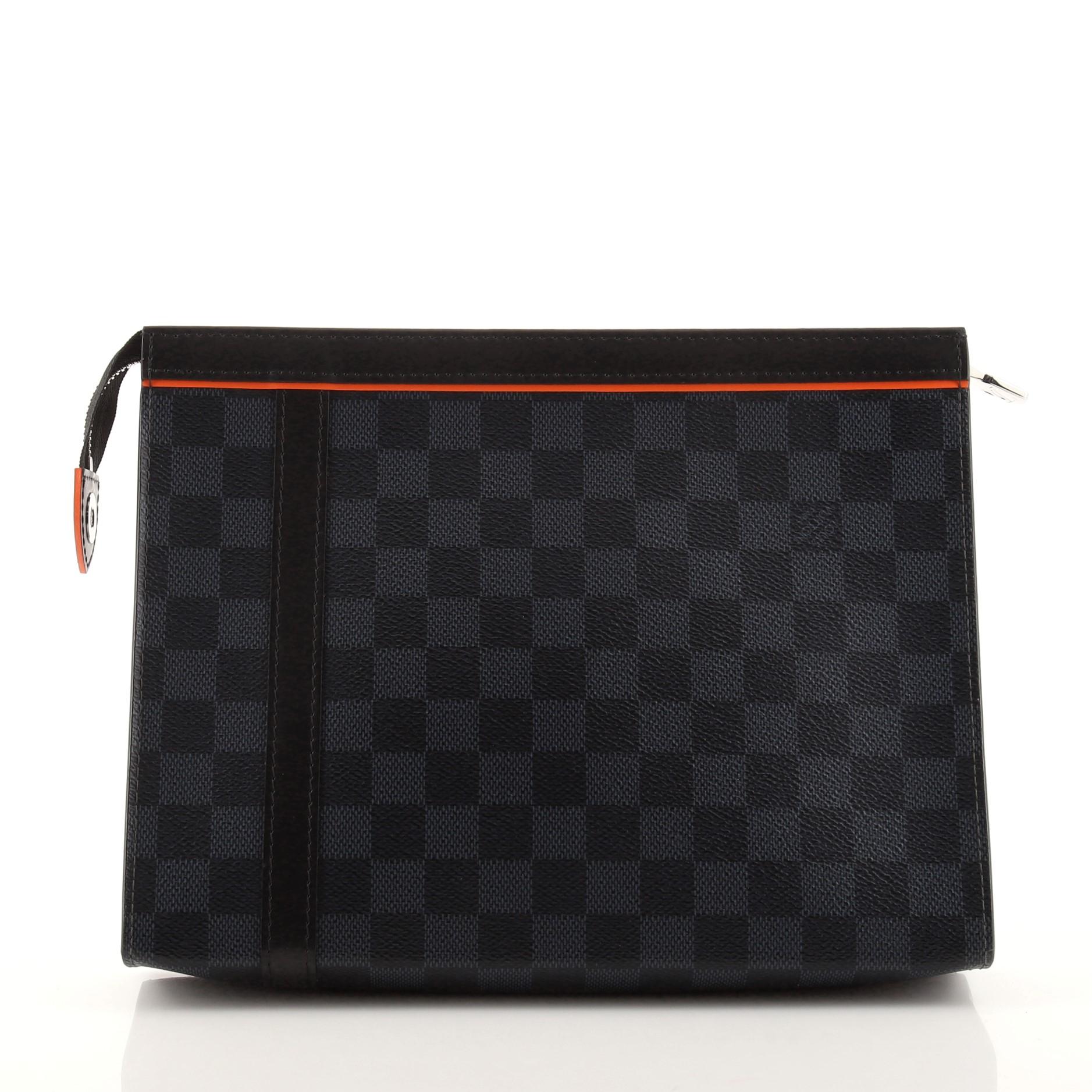Louis Vuitton Pochette Voyage Limited Edition Damier Cobalt Race MM In Good Condition In NY, NY