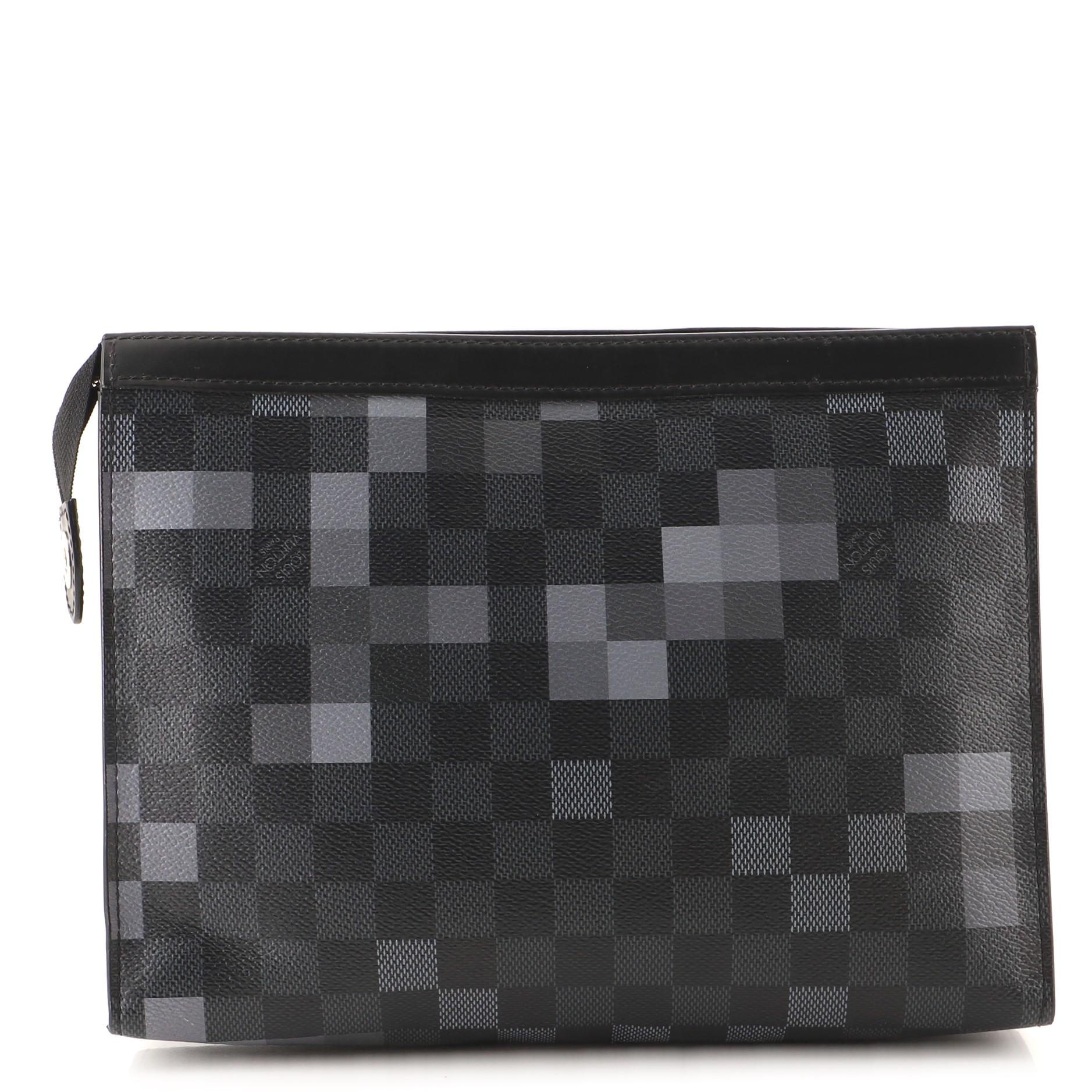 Louis Vuitton Pochette Voyage Limited Edition Damier Graphite Pixel MM In Good Condition In NY, NY