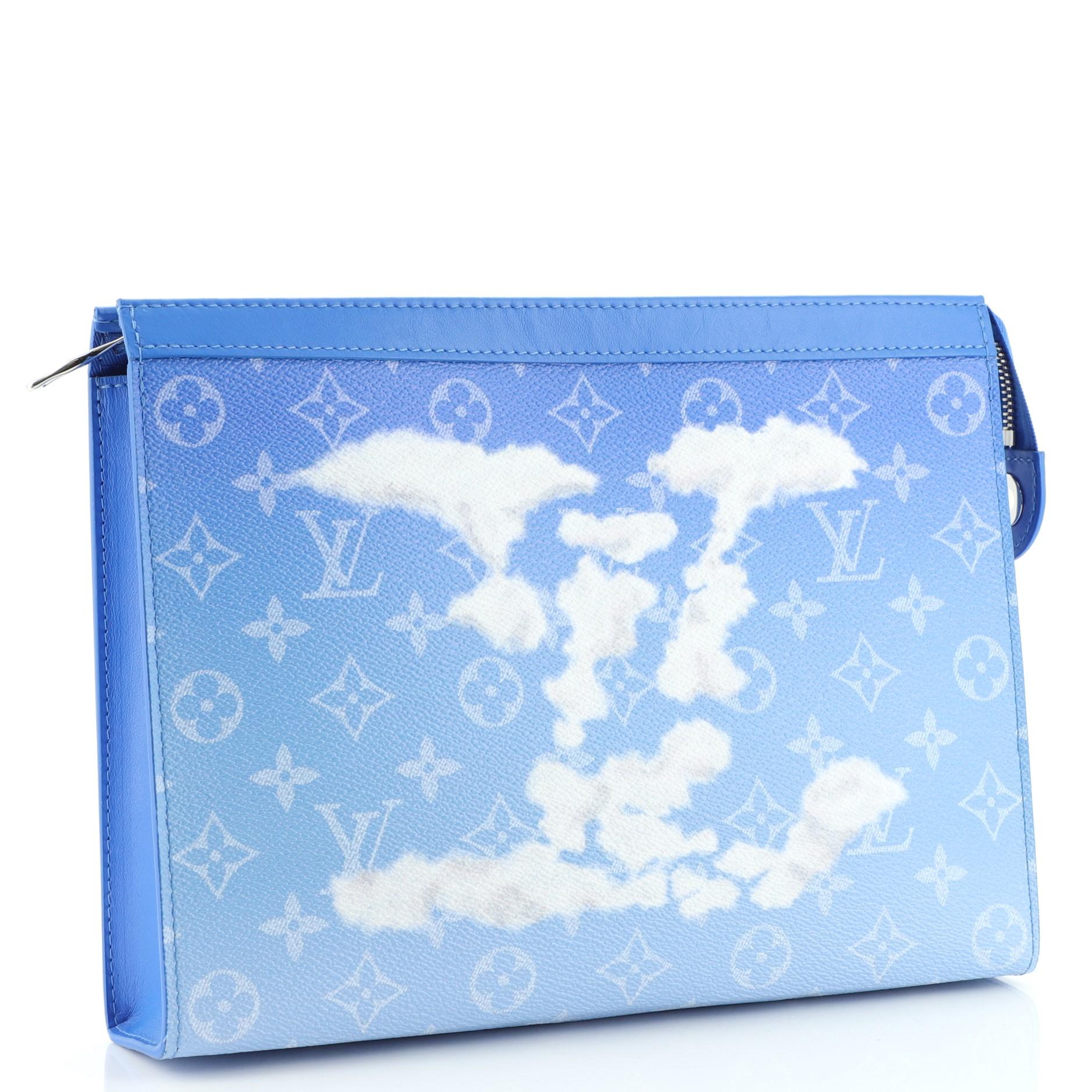 Blue Louis Vuitton Pochette Voyage Limited Edition Monogram Clouds MM