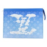 Louis Vuitton Pochette A4 Clouds Monogram Blue in Coated Canvas with  Silver-tone - US