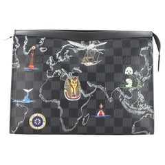 Louis Vuitton Pochette Voyage Limited Edition Renaissance Map Damier Graphite MM