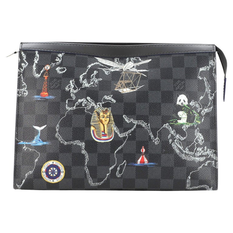 Louis Vuitton Avenue Sling Bag Limited Edition Renaissance Map Damier  Graphite Black 843237