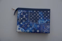 Louis Vuitton Pochette Voyage MM Monogram Bandana Bleached Blue  NEW