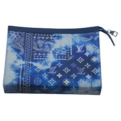 Louis Vuitton Pochette Voyage MM Monogram Bandana Bleached Blue  NEW