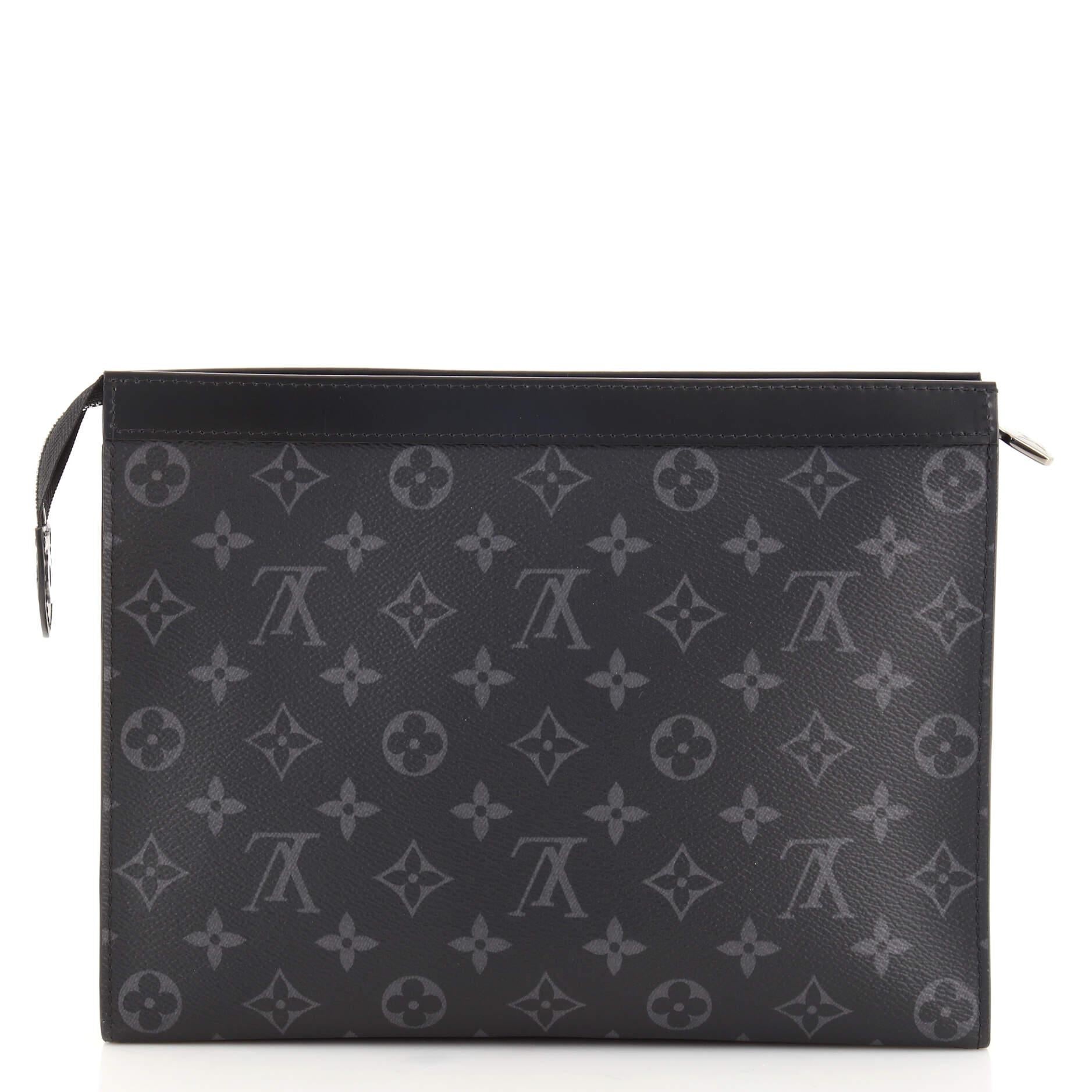 Louis Vuitton Pochette Voyage Monogram Eclipse Canvas MM In Good Condition In NY, NY