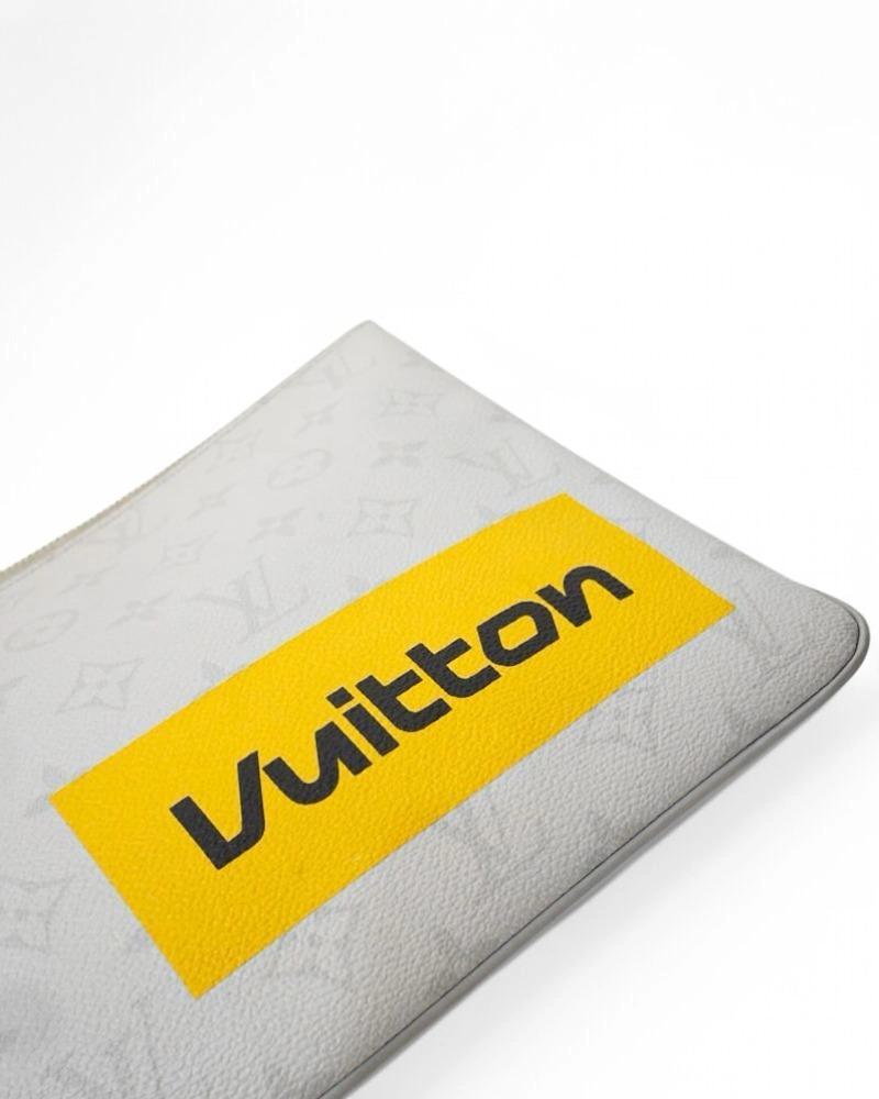 Louis Vuitton Clutch Bag Voyage PM Logo Story Monogram White For Sale 7