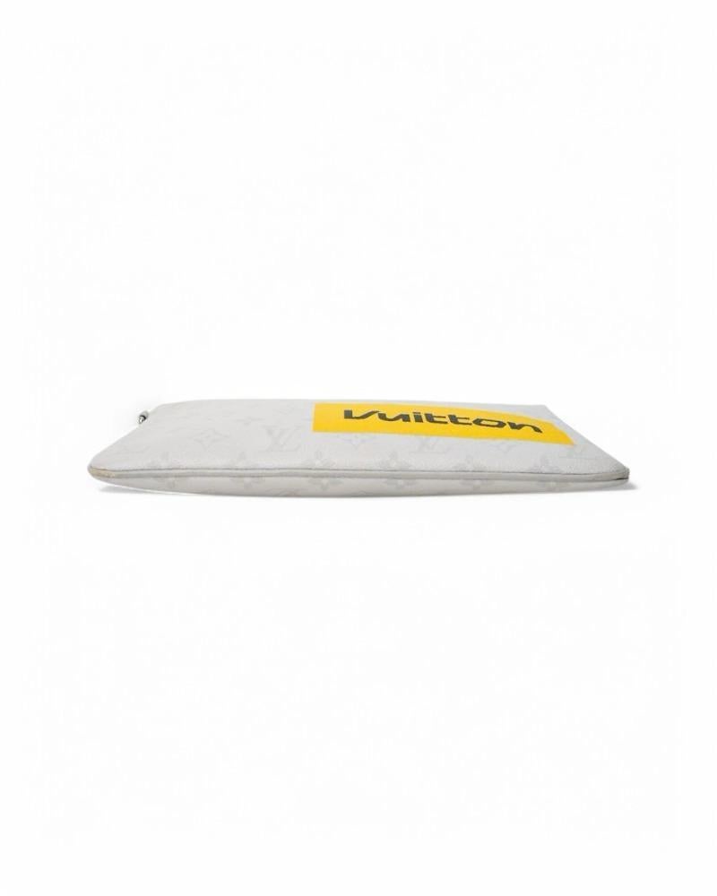 Louis Vuitton Clutch Bag Voyage PM Logo Story Monogram White For Sale 2