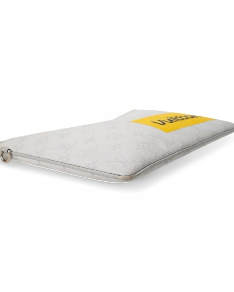 Louis Vuitton Clutch Bag Voyage PM Logo Story Monogram White For Sale 3