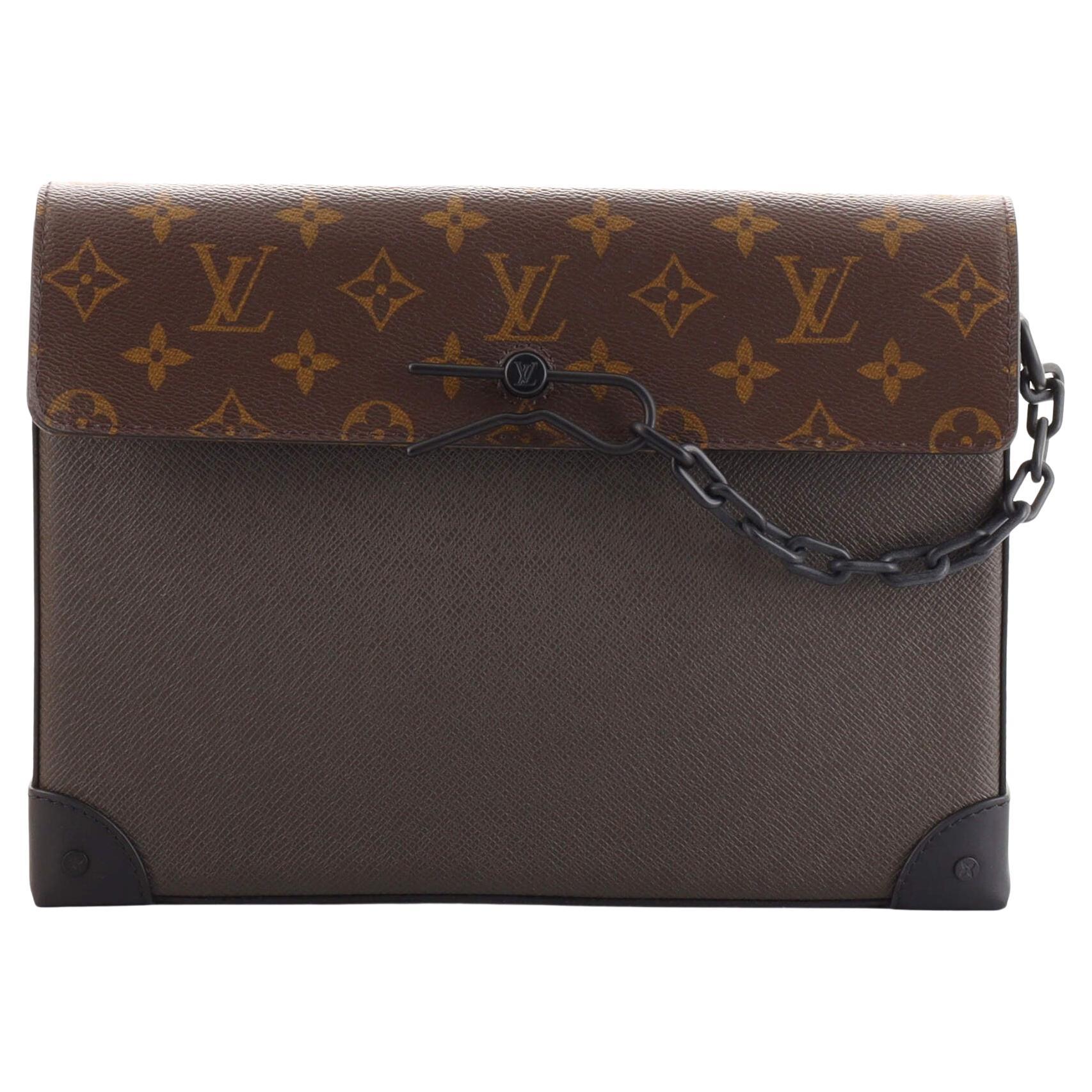Louis Vuitton Pochette Voyage Steamer Leather and Monogram Canvas at 1stDibs