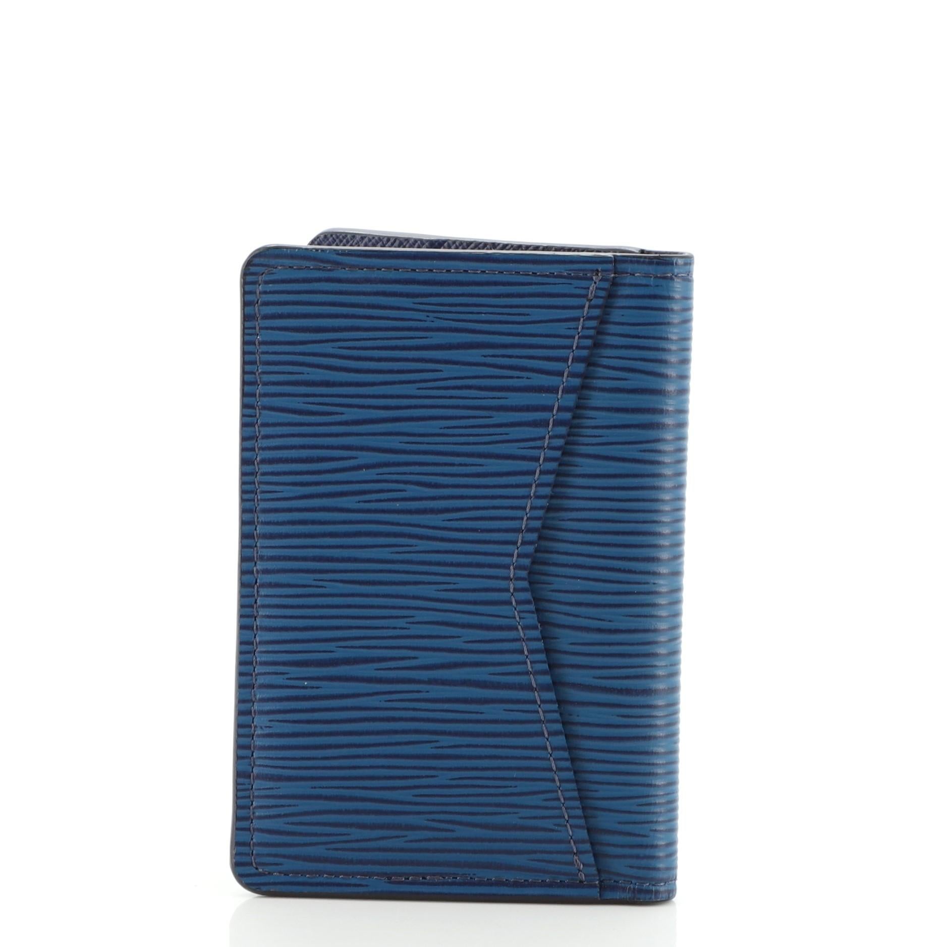 Blue Louis Vuitton Pocket Organizer Initials Epi Leather