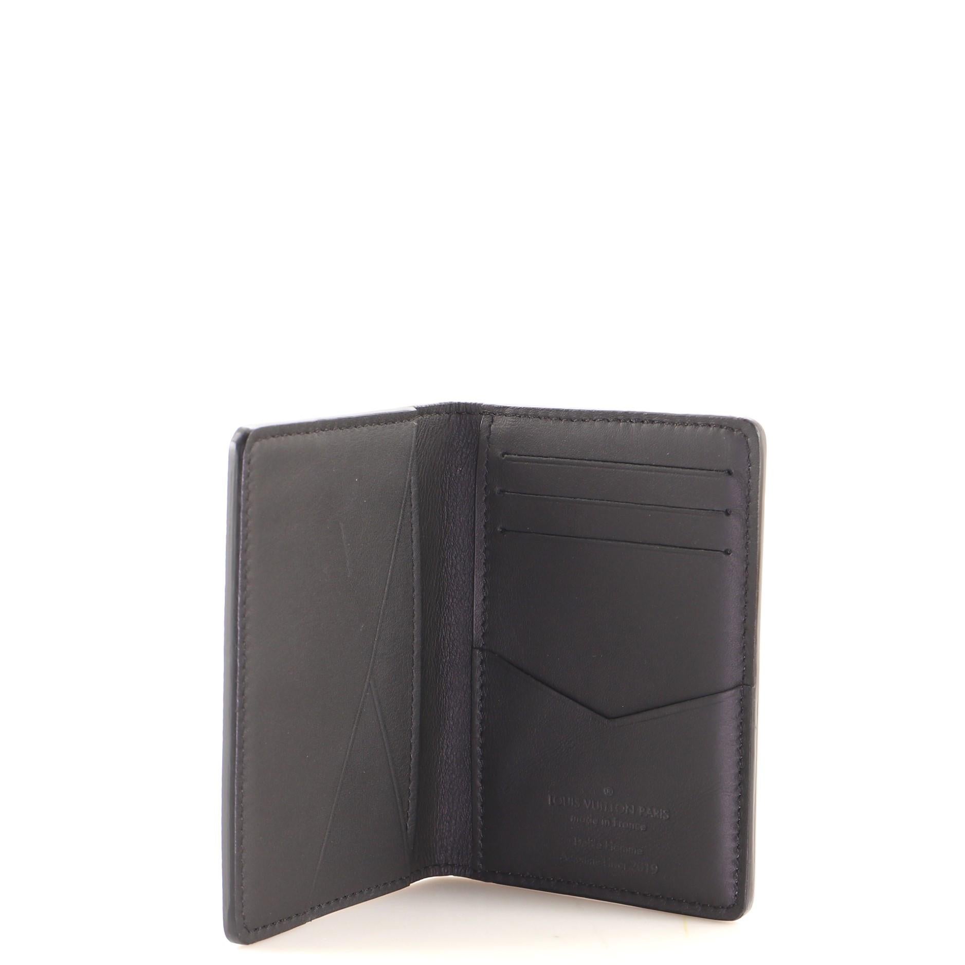 Black  Louis Vuitton Pocket Organizer Rainbow Taiga Leather