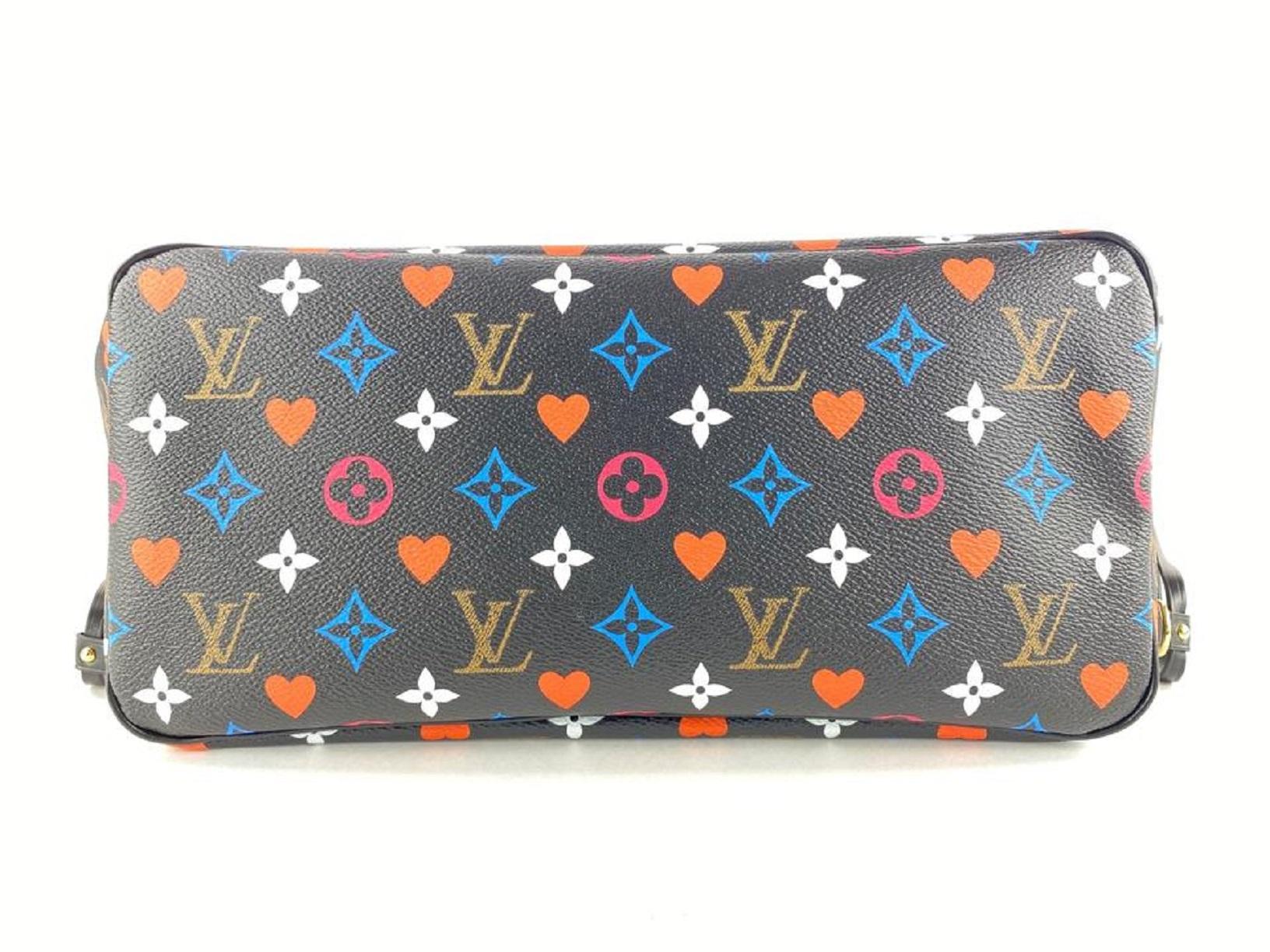 Jeu de poker noir multicolore Louis Vuitton sur monogramme Neverfull MM 21L1117 en vente 4