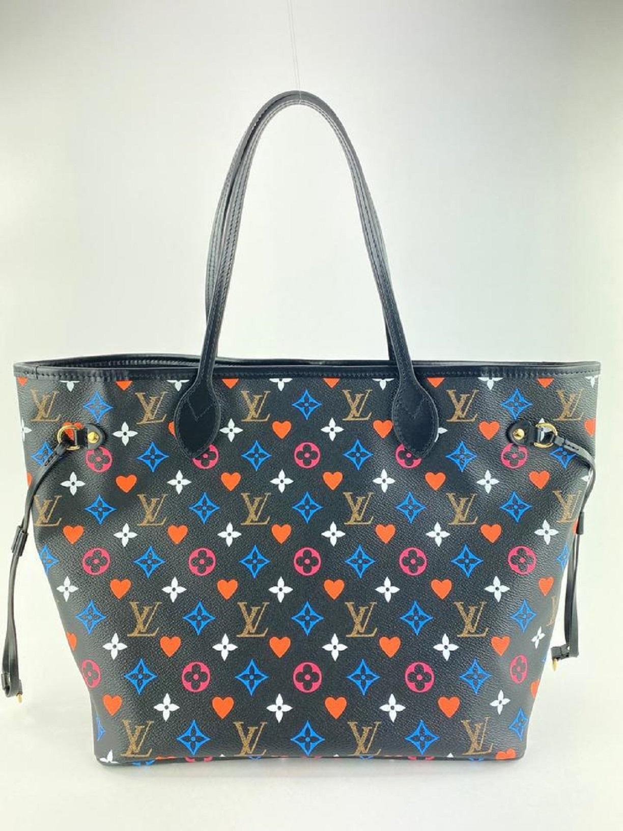 Louis Vuitton Poker Black Multicolor Game On Monogram Neverfull MM 21L1117 For Sale 1