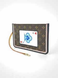 Louis Vuitton Poker Cards Game On Neverfull Pochette GM Wristlet Pouch 1LV928