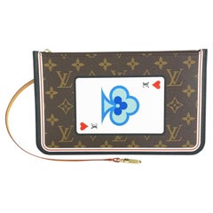 Used Louis Vuitton Poker Cards Game On Neverfull Pochette GM Wristlet Pouch 1LV928