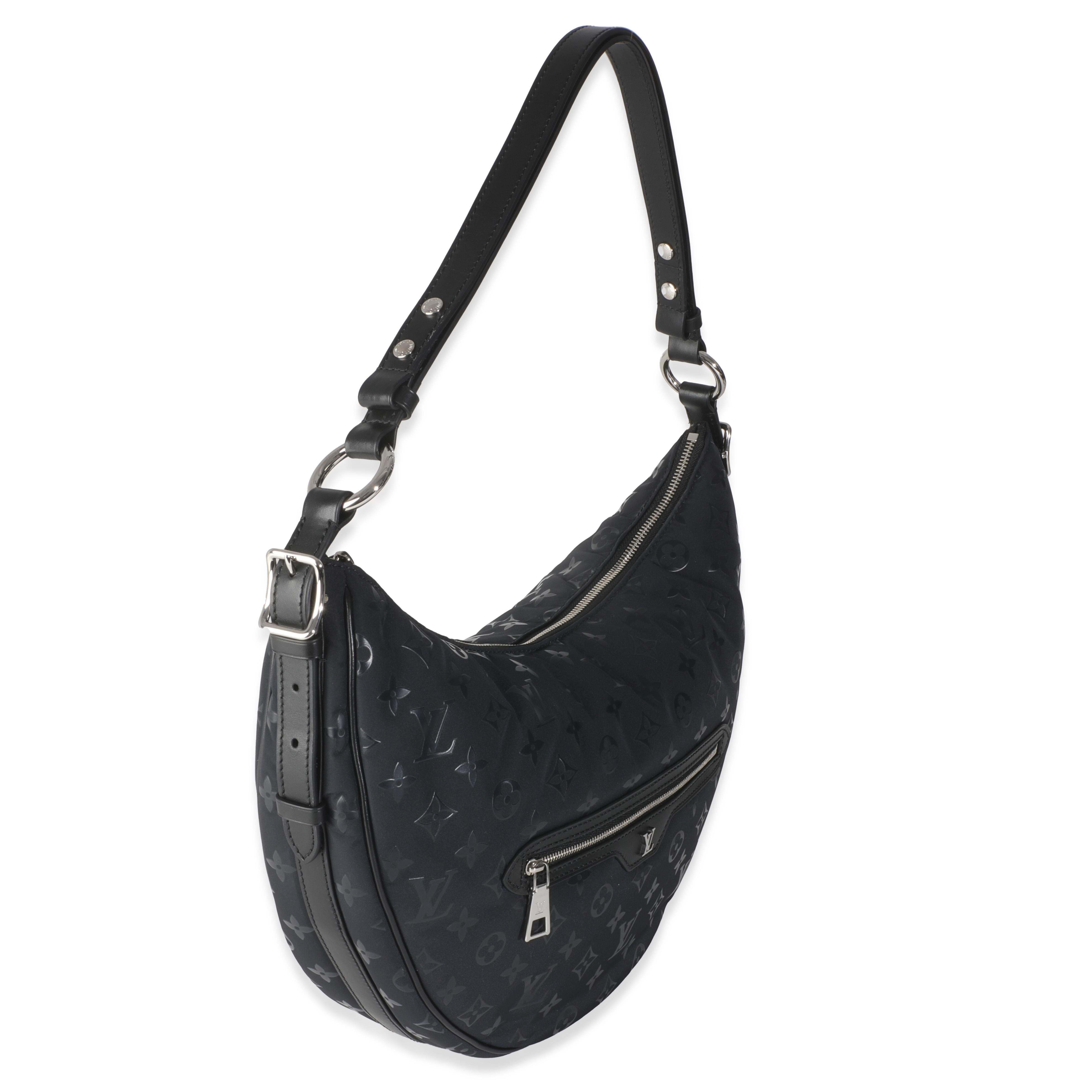 Polar Night Nylon Monogramm Schleife Tasche Hobo von Louis Vuitton Polar Night (Schwarz) im Angebot