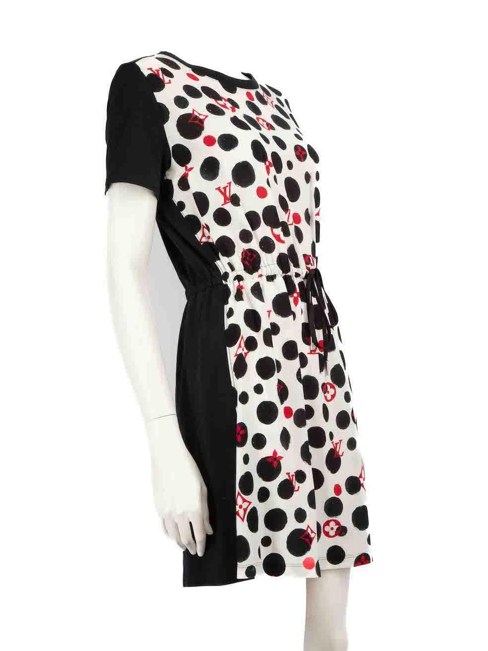 CONDITION is Very good. Hardly any visible wear to dress is evident on this used Louis Vuitton designer resale item.
 
 
 
 Details
 
 
 Multicolour
 
 Cotton
 
 Dress
 
 Polkadot monogram pattern
 
 Mini
 
 Short sleeves
 
 Round neck
 
