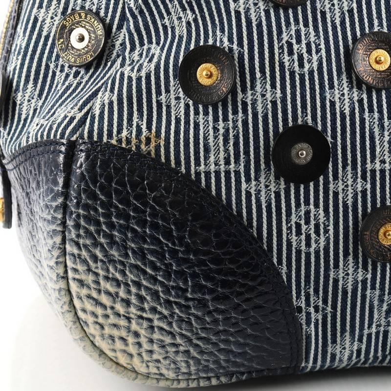 Louis Vuitton Polka Dot Trunks Bowly Handbag Denim In Good Condition In NY, NY