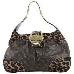 Louis Vuitton Polly Handbag Monogram Canvas and Leopard Pony Hair