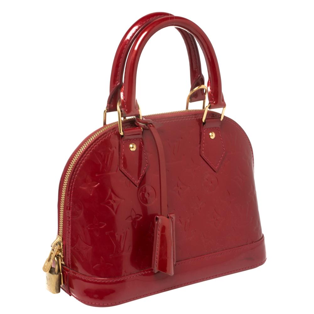 Louis Vuitton Pomme D’amour Monogram Vernis Alma BB Bag In Good Condition In Dubai, Al Qouz 2